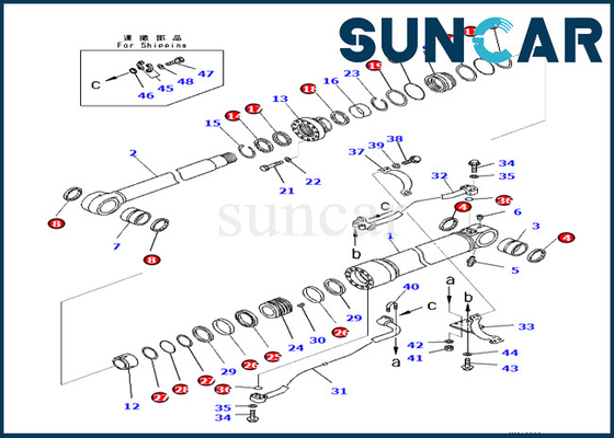 Σφραγίζοντας εξάρτηση 707-99-59140 707-99-59140 KOMATSU κυλίνδρων βραχιόνων για pc360lc-10 pc390ll-10
