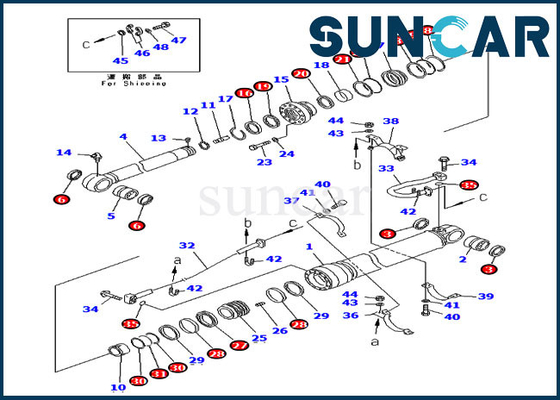 KOMATSU pc300lc-6 707-99-67040 υδραυλικός κύλινδρος σκελών εξαρτήσεων υπηρεσιών 7079967040 εκσκαφέων