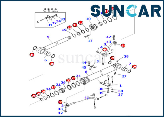 KOMATSU 721-98-01970 σφραγίζοντας εξάρτηση κυλίνδρων 7219801970 βραχιόνων για PC360LCI-11 PC390LCI-11