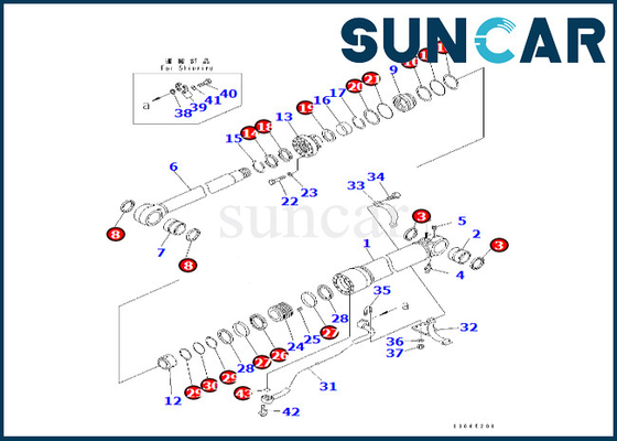 KOMATSU 7079967870 707-99-67870 τακτοποιήσεις pc400lc-8 pc400-8 PC400-8R εξαρτήσεων σφραγίδων επισκευής κυλίνδρων βραχιόνων