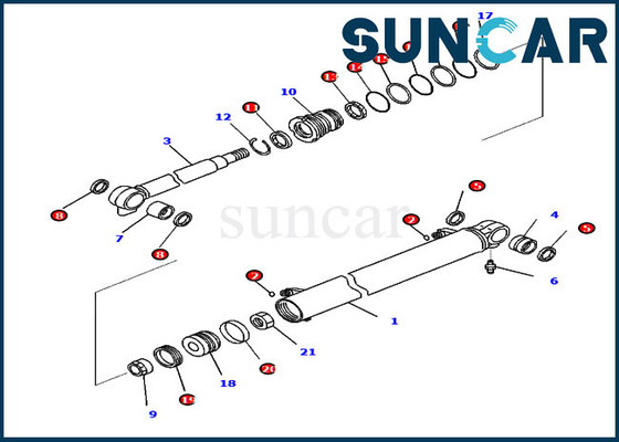 Pc35mr-5 pc35mr-3 707-98-26070 σφραγίζοντας εξαρτήσεις της KOMATSU εξαρτήσεων επισκευής σφραγίδων κυλίνδρων βραχιόνων