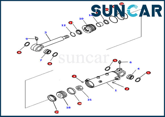 707-98-22930 τακτοποιήσεις KOMATSU pc30mr-3 pc30mr-5 pc27mr-3 μερών εξαρτήσεων υπηρεσιών εξαρτήσεων σφραγίδων κυλίνδρων λεπίδων