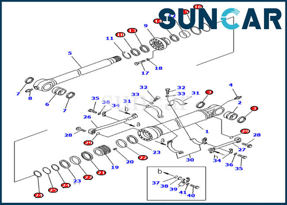 Εξάρτηση 707-99-67310 pc400-6 pc450-6 εξαρτήσεις 7079967310 επισκευής σφραγίδων κάδων εκσκαφέων κυλίνδρων της KOMATSU