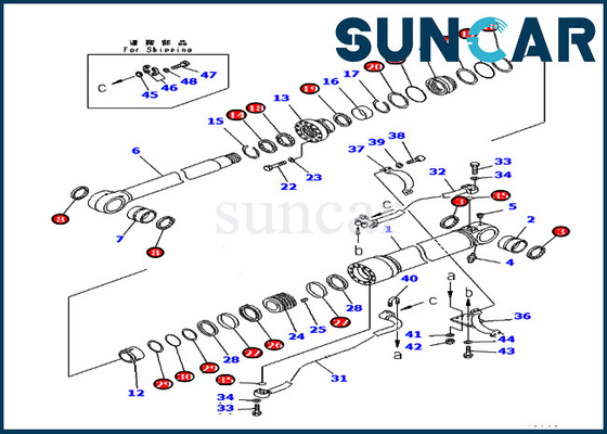 Pc400-7 pc400lc-7 KOMATSU 707-99-72310 7079972310 εξαρτήσεις υπηρεσιών εκσκαφέων εξαρτήσεων σφραγίδων κυλίνδρων βραχιόνων