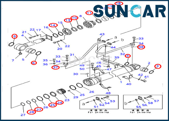 Pc400-7 pc400lc-7 πρότυπα KOMATSU 707-99-50721 σφραγίζοντας εξαρτήσεις 7079950721 εκσκαφέων εξαρτήσεων σφραγίδων κυλίνδρων κάδων