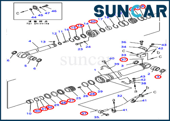 707-99-69710 εξάρτηση 7079969710 σφραγίδων για pc400-7 pc400lc-7 υπερπόντια έκδοση της KOMATSU κυλίνδρων pc450-7 βραχιόνων
