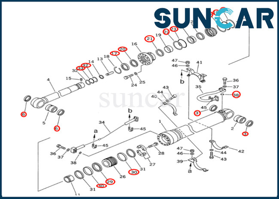 Εξάρτηση 7079968510 707-99-68510 KOMATSU σφραγίδων κυλίνδρων κάδων εξαρτήσεων σφραγίδων κυλίνδρων βραχιόνων της KOMATSU για PC400 PC400-6Z