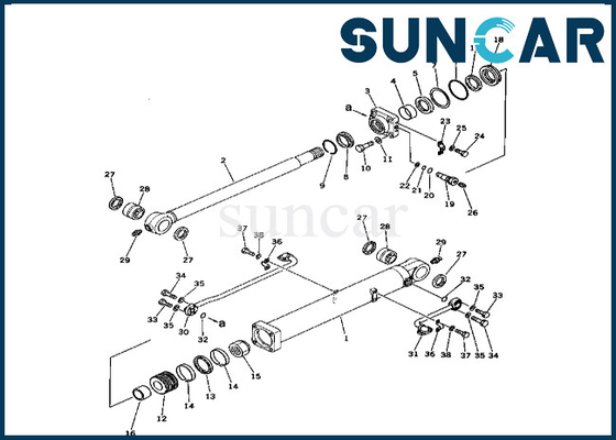 208-63-76100 η εξάρτηση KOMATSU σφραγίδων κυλίνδρων 2086376100 κάδων εγκαθιστά pc400-1 pc400lc-1 εξάρτηση επισκευής σφραγίδων κυλίνδρων κάδων
