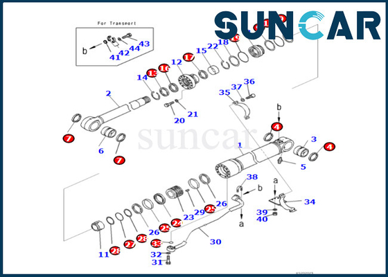 KOMATSU 721-98-00130 σφραγίζοντας εξάρτηση κυλίνδρων βραχιόνων 7219800130 βραχιόνων κυλίνδρων σφραγίδων τακτοποιήσεων PC490LC-11 PC490LCI-11 εξαρτήσεων
