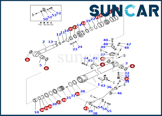 Εξάρτηση 721-98-00140 σφραγίζοντας εξάρτηση KOMATSU σφραγίδων κυλίνδρων βραχιόνων κυλίνδρων 7219800140 βραχιόνων για PC490LC-11 PC490-11