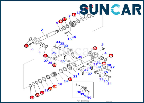KOMATSU 721-98-00590 7219800590 τακτοποιήσεις pc490lc-10 εξαρτήσεων σφραγίδων κυλίνδρων κάδων εξάρτηση επισκευής κυλίνδρων κάδων PC490HRD-11E0