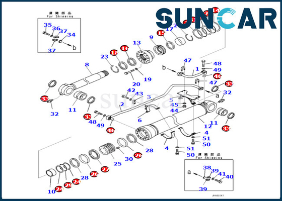 KOMATSU 721-98-00220 εξάρτηση σφραγίδων κυλίνδρων κάδων εξαρτήσεων σφραγίδων κυλίνδρων 7219800220 βραχιόνων για PC650LC-11 PC700LC-11