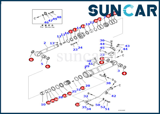 KOMATSU 707-99-76190 εξάρτηση σφραγίδων κυλίνδρων 7079976190 βραχιόνων για PC400LCSE-8R PC500LC-8R pc500lc-8