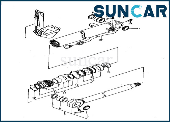 YM172157-99420 εξάρτηση KOMATSU υπηρεσιών κυλίνδρων κάδων εξαρτήσεων YM17215799420 σφραγίδων κυλίνδρων κάδων για pc50fr-1