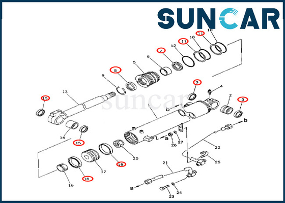 Υψηλής ποιότητας 707-98-34120 7079834120 για pc50uu-2 pc50uu-1 εξάρτηση KOMATSU σφραγίδων κυλίνδρων βραχιόνων