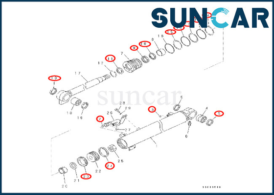 Εξάρτηση KOMATSU 707-99-26570 7079926570 τακτοποιήσεις pc57-7 σφραγίδων κυλίνδρων βραχιόνων σφραγίζοντας εξάρτηση κυλίνδρων βραχιόνων