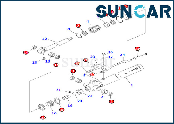 Εξάρτηση 7079826710 707-98-26710 KOMATSU σφραγίδων κυλίνδρων βραχιόνων για την εξάρτηση επισκευής σφραγίδων κυλίνδρων pc58uu-3 βραχιόνων