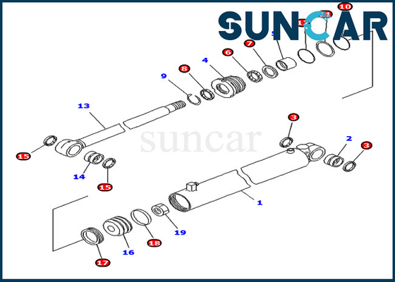 707-99-14400 7079914400 τακτοποιήσεις μερών PC400LC-6Z της KOMATSU εξαρτήσεων υπηρεσιών εκσκαφέων για τον κύλινδρο Looper σωλήνων