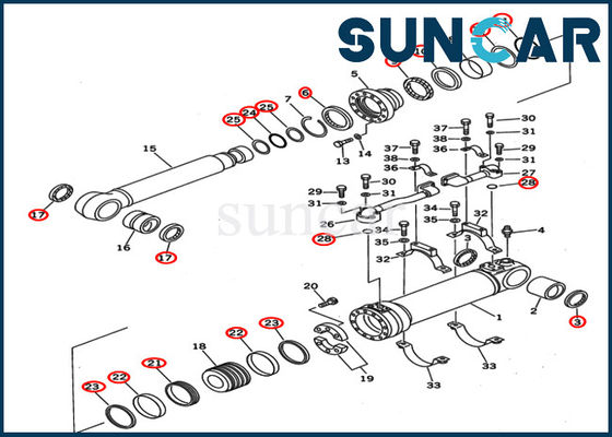 Εξάρτηση 707-99-67140 τακτοποιήσεις KOMATSU pc400st-6 PC400ST-6LC παρεμβυσμάτων ελαίου κυλίνδρων βραχιόνων εξαρτήσεων υπηρεσιών αντικατάστασης