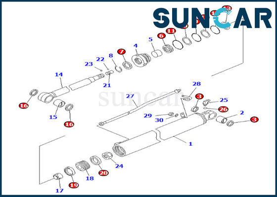 707-98-35181 εξάρτηση KOMATSU σφραγίδων κυλίνδρων 7079835181 βραχίονα για br200t-1 σφραγίζοντας εξάρτηση κυλίνδρων βραχιόνων BR200T-1A