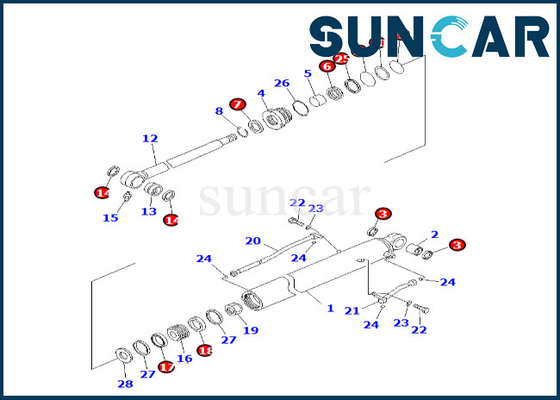 KOMATSU 707-99-26710 εξάρτηση σφραγίδων κυλίνδρων 7079926710 κάδων για pc60-8 σφραγίζοντας εξάρτηση κυλίνδρων pc70-8 κάδων