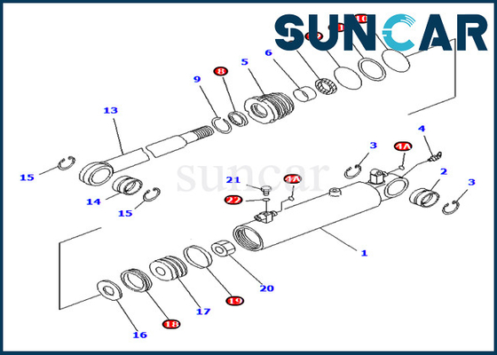 707-98-13610 7079813610 Angle Cylinder Seal Kit Fits For PC40MR-1 PC45MR-1 Komatsu Inner Parts