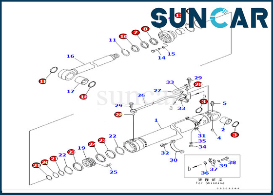 707-99-69700 7079969700 Boom Cylinder Seal Kit For PC600LC-6A PC600-8 PC600-7 Komatsu