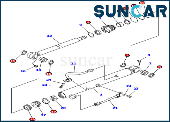 707-98-25910 υδραυλικός κύλινδρος 7079825910 κάδων σφραγίδων εξαρτήσεων επισκευής για τη KOMATSU pc40mr-1 pc45mr-1