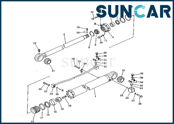 Εξάρτηση 208-63-66300 εξάρτηση KOMATSU επισκευής σφραγίδων κυλίνδρων βραχιόνων σφραγίδων κυλίνδρων 2086366300 βραχιόνων για pc400-1 pc400lc-1