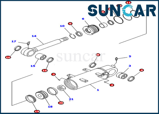Pc40mr-2 εξάρτηση pc50mr-2 σφραγίδων για τη KOMATSU 707-98-34670 υδραυλική εξάρτηση υπηρεσιών κυλίνδρων 7079834670 λεπίδων