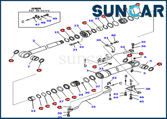 Εξαρτήσεις 707-99-67481 7079967481 τακτοποιήσεις KOMATSU pc450-8 pc460lc-8 pc430-8 κυλίνδρων αντικατάστασης εξαρτήσεων σφραγίδων βραχιόνων