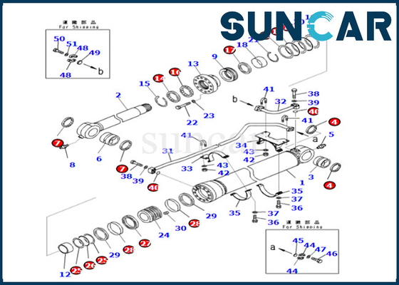 Εξάρτηση 707-99-69550 7079969550 τακτοποιήσεις PC700LC-8E0 PC800-8E0 επισκευής κυλίνδρων κάδων εξαρτήσεων σφραγίδων κυλίνδρων κάδων της KOMATSU