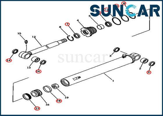 Pc45-1 μέρη υπηρεσιών της KOMATSU 707-98-25620 7079825620 εξαρτήσεις επισκευής εξαρτήσεων σφραγίδων κυλίνδρων ταλάντευσης βραχιόνων