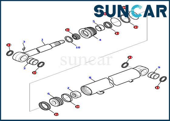 Pc45r-8 pc45-1 σφραγίζοντας εξάρτηση 878000416 εκσκαφέων υδραυλικές εξαρτήσεις παρεμβυσμάτων ελαίου κυλίνδρων αντικατάστασης βραχιόνων