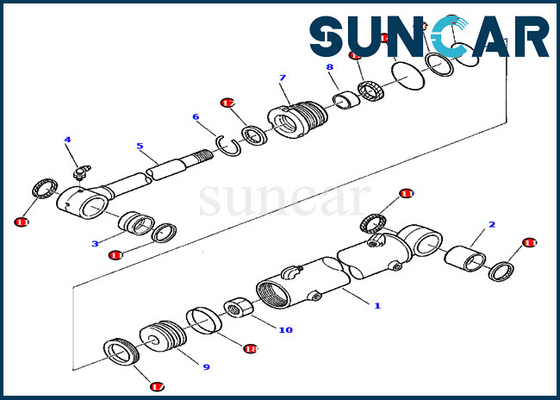 Εξάρτηση 878000417 τακτοποιήσεις KOMATSU pc45r-8 σφραγίδων ταλάντευσης βραχιόνων εξαρτήσεων υπηρεσιών κυλίνδρων pc45-1 βαρύς εξοπλισμός προτύπων