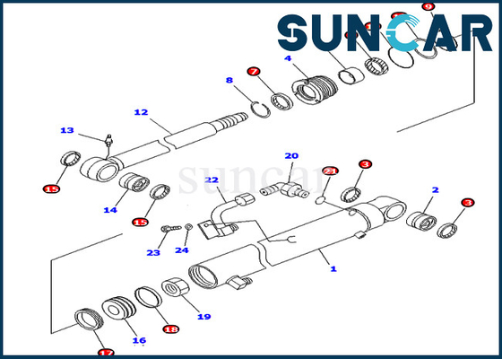 Εκσκαφέας 7079825830 KOMATSU εξαρτήσεων 707-98-25830 υπηρεσιών κυλίνδρων σκελών pc45mr-1 pc45mrx-1 pc45r-8 σφραγίζοντας εξαρτήσεις