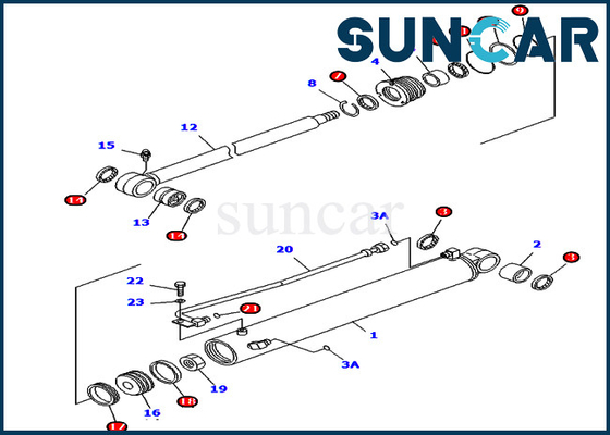 Pc45mr-1 pc45mrx-1 KOMATSU 707-98-29620 υδραυλικός κύλινδρος εξαρτήσεων επισκευής σφραγίδων ταλάντευσης 7079829620 βραχιόνων