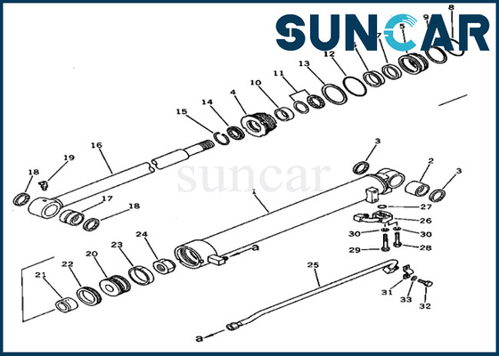Pc60u-3 KOMATSU 201-63-33300 2016333300 βραχιόνων κυλίνδρων σφραγίζοντας εξαρτήσεις σφραγίδων αντικατάστασης εξαρτήσεων υδραυλικές