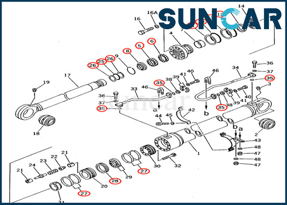 Pc650-5 pc710-5 μέρη 707-99-77220 εξαρτήσεων υπηρεσιών της KOMATSU σφραγίζοντας εξάρτηση πετρελαίου κυλίνδρων 7079977220 βραχιόνων