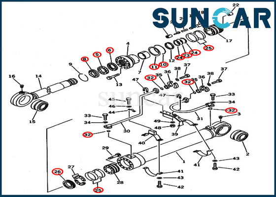 707-99-69600 εξάρτηση 7079969600 τακτοποιήσεις KOMATSU pc650-3 pc650lc-5 pc710-5 σφραγίδων κυλίνδρων κάδων εξαρτήσεων επισκευής