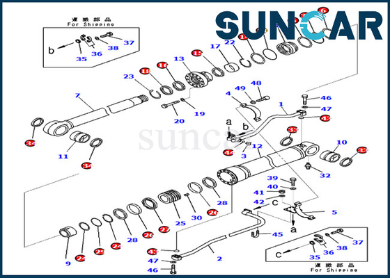 PC650LC-11 PC700LC-11 KOMATSU 721-98-01360 7219801360 εξαρτήσεις υπηρεσιών εξαρτήσεων σφραγίδων κυλίνδρων βραχιόνων