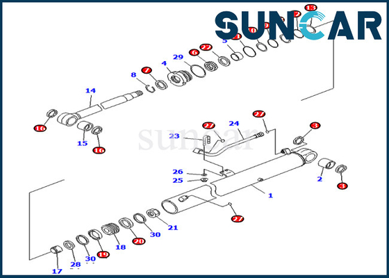 Pc70-8 KOMATSU 707-99-36710 7079936710 υδραυλικές εξαρτήσεις αντικατάστασης εξαρτήσεων σφραγίδων κυλίνδρων βραχιόνων