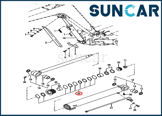 Η εξάρτηση YM172187-72250 YM17218772250 KOMATSU σφραγίδων επισκευής κυλίνδρων βραχιόνων διαμορφώνει τα μέρη pc70fr-1 υπηρεσιών